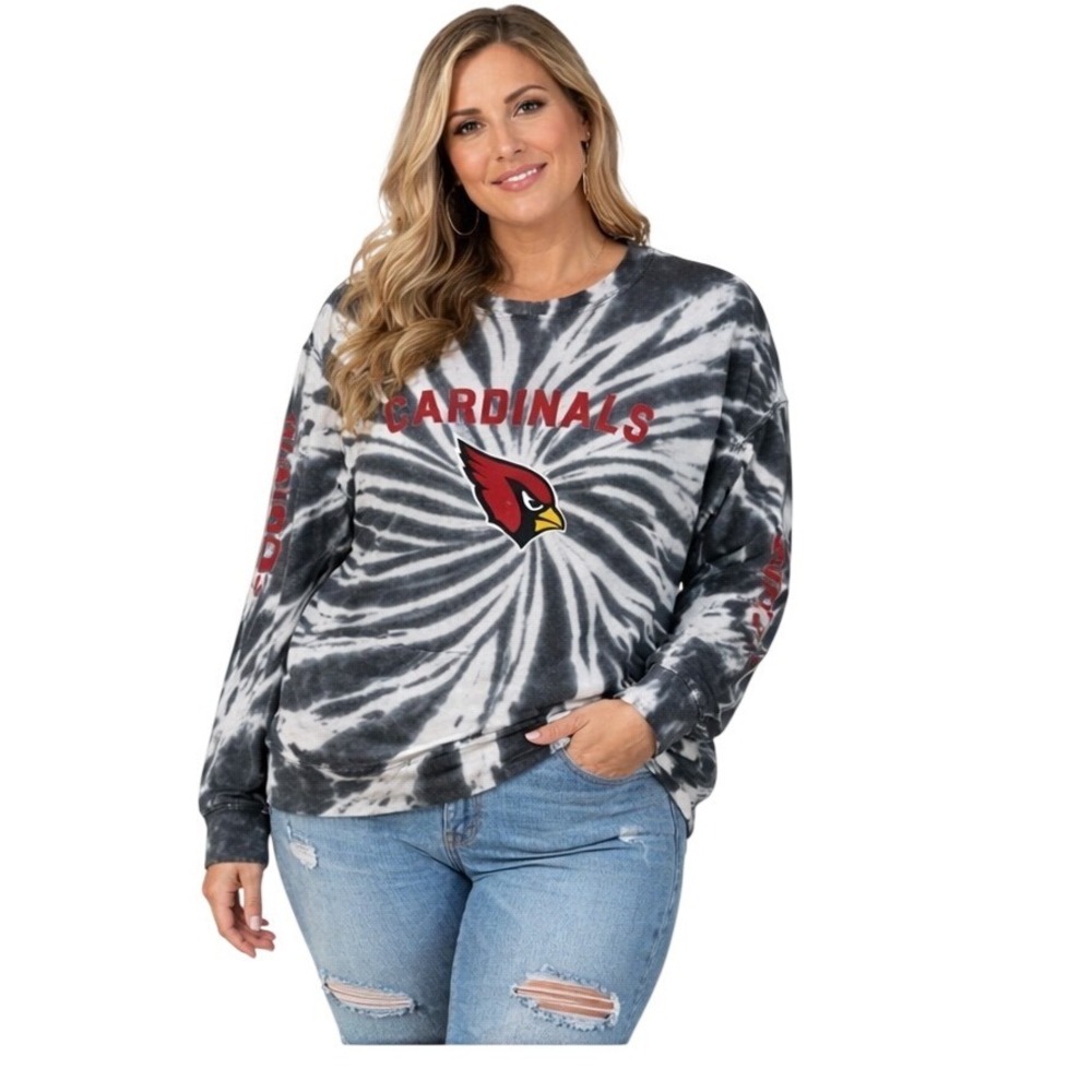 Tommy Hilfiger NFL Arizona Cardinals Tie Dye Sweatshirt XXL Black White Pullover
